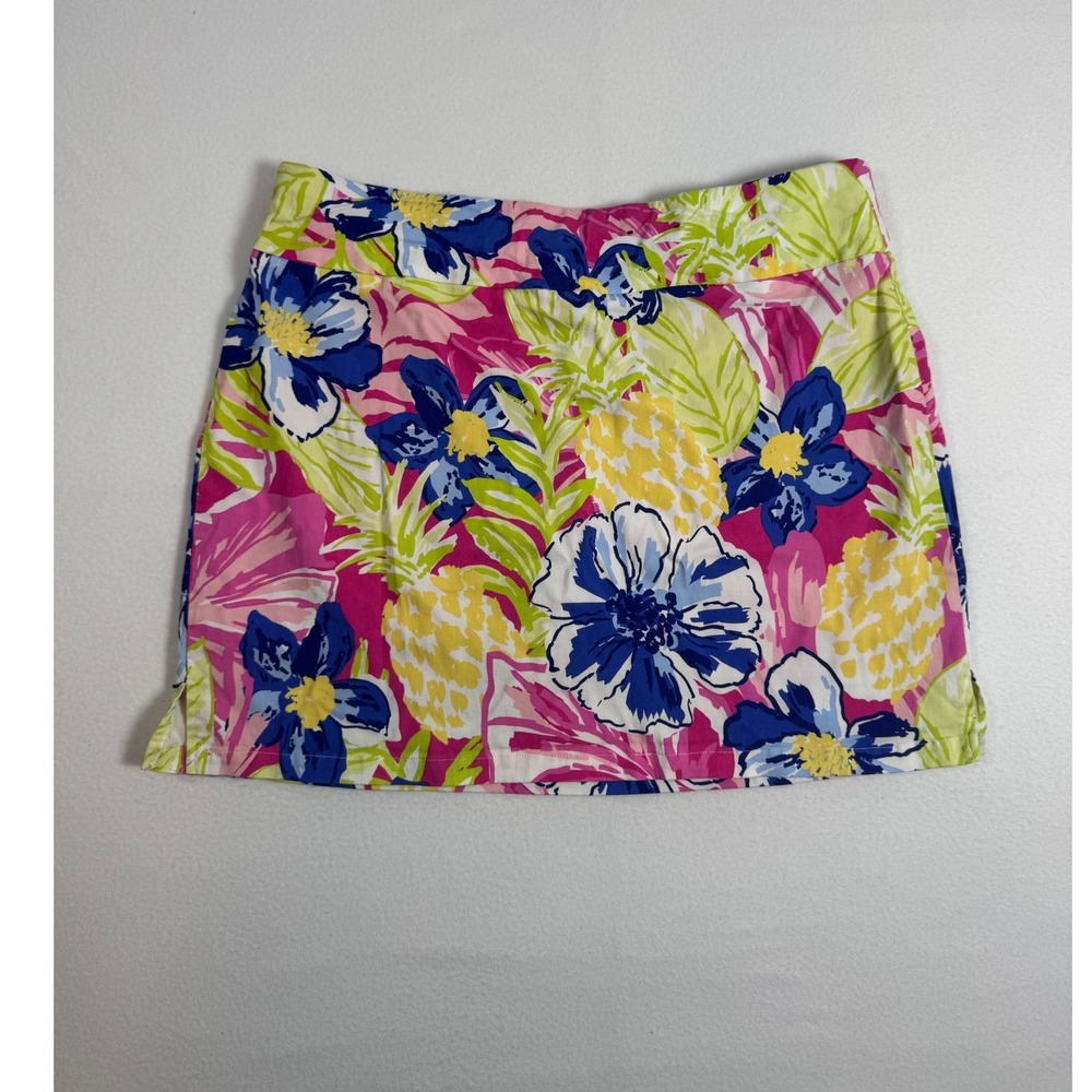 Tropical Floral Rafaella Womens XL Skort Pink Blue Pineapple Golf Mini Skirt